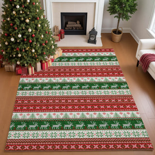 Dalyn Merry and Bright MY9 Red Machine Washable Area Rug Lifestyle Image Feature