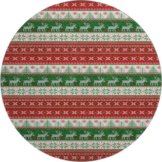 Dalyn Merry and Bright MY9 Red Machine Washable Area Rug Round Main Image