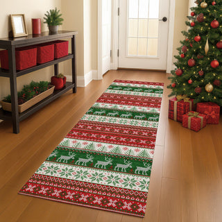 Dalyn Merry and Bright MY9 Red Machine Washable Area Rug Runner Lifestyle Image Feature