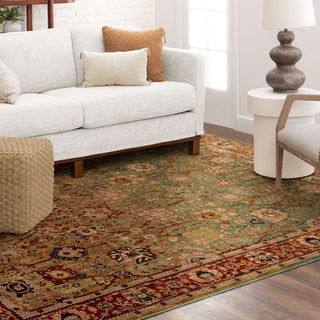 Karastan Spice Market Myanmar Aquamarine Area Rug Lifestyle Image