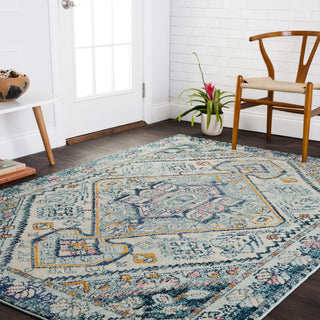 Loloi II Nadia NN-03 Aqua/Navy Area Rug Lifestyle Image Feature