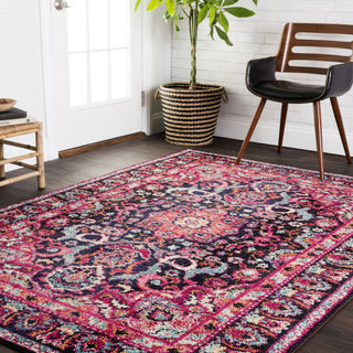 Loloi II Nadia NN-06 Midnight/Pink Area Rug Lifestyle Image Feature
