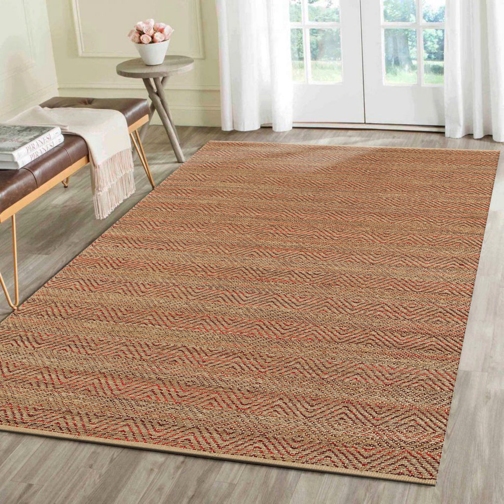 LR Resources Natural Fiber 3310 Burgundy Area Rug Lifestyle Image Feature