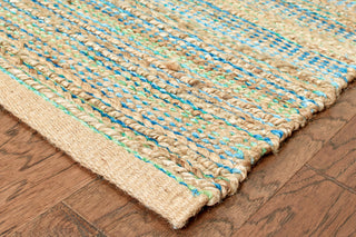 LR Resources Natural Fiber 3313 Blue/Green Area Rug Angle Image