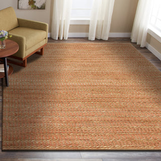 LR Resources Natural Fiber 3316 Fusion Coral Area Rug Lifestyle Image