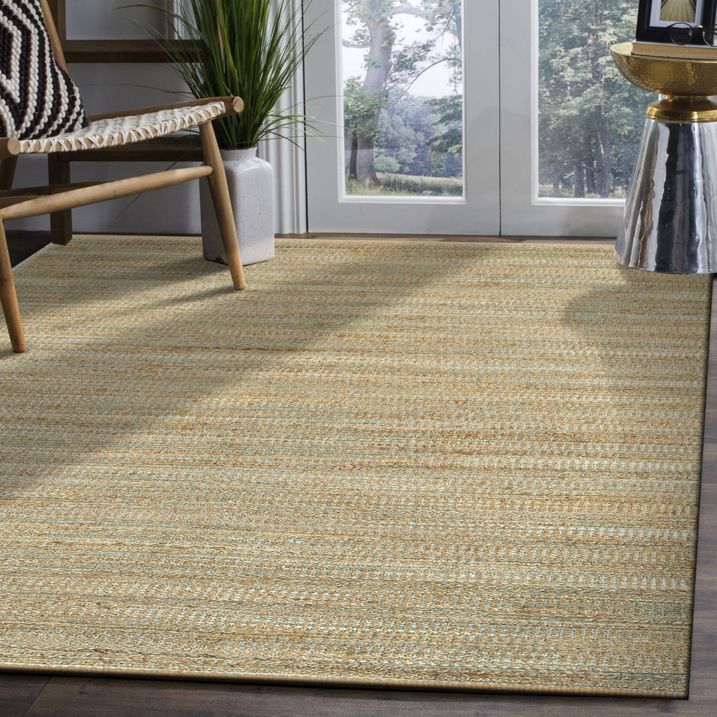 LR Resources Natural Fiber 3337 Spa Blue Area Rug Lifestyle Image Feature