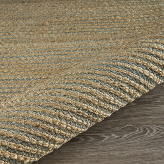 LR Home Natural Fiber 03378 Natural/Blue Area Rug Pile Image