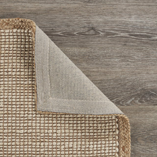 LR Home Natural Fiber 03385 Tan/Off-White Area Rug Backing Image