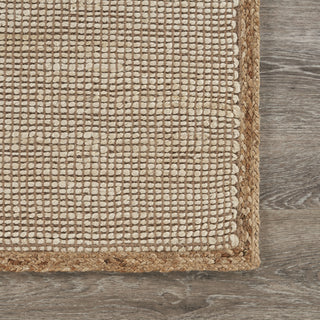 LR Home Natural Fiber 03385 Tan/Off-White Area Rug Corner Image