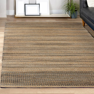 LR Home Natural Fiber 03387 Tan/Black Area Rug Lifestyle Image