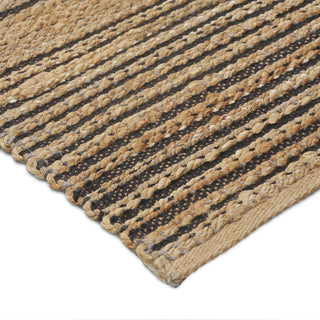 LR Home Natural Fiber 03387 Tan/Black Area Rug Backing Image
