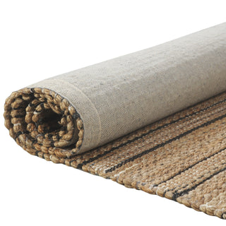 LR Home Natural Fiber 03387 Tan/Black Area Rug Pile Image