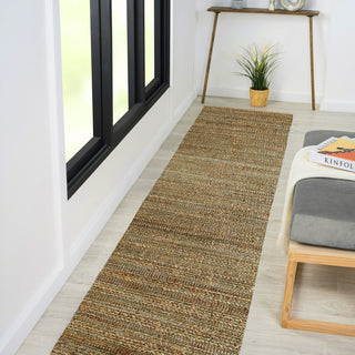 LR Home Natural Fiber 03391 jute /smoke green Area Rug Lifestyle Image