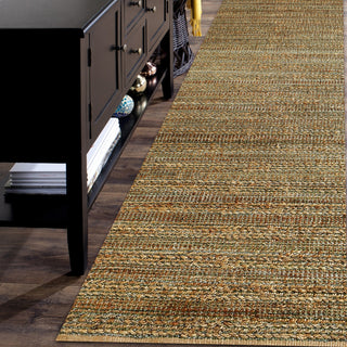 LR Home Natural Fiber 03391 jute /smoke green Area Rug Lifestyle Image