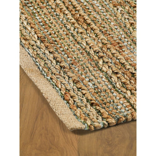 LR Home Natural Fiber 03391 jute /smoke green Area Rug Angle Image