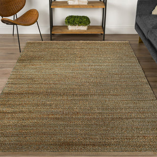 LR Home Natural Fiber 03391 jute /smoke green Area Rug 