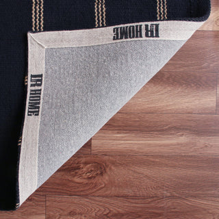 LR Home Hampton 03395 Black/Tan Area Rug Backing Image