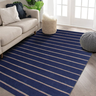 LR Home Hampton 03396 Navy Blue/Tan Area Rug main image