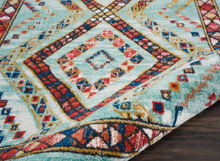 Nourison South Western NAV02 Aqua Area Rug Corner Image