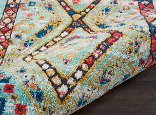 Nourison South Western NAV02 Aqua Area Rug Corner Image