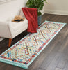 Nourison South Western NAV02 Aqua Area Rug Corner Image