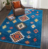 Nourison South Western NAV07 Blue Area Rug Corner Image