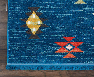 Nourison South Western NAV07 Blue Area Rug Detail Image