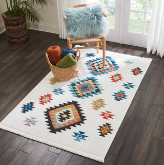 Nourison South Western NAV07 White Area Rug Corner Image