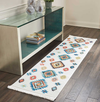 Nourison South Western NAV07 White Area Rug Corner Image