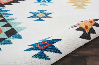 Nourison South Western NAV07 White Area Rug Corner Image
