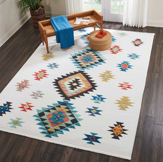 Nourison South Western NAV07 White Area Rug Corner Image