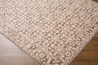 Nabela Noor Home x Livabliss Aram NBAR-2307 Dark Brown Area Rug Corner Shot