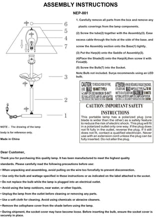 Surya Nepi NEP-001 Lamp Assembly