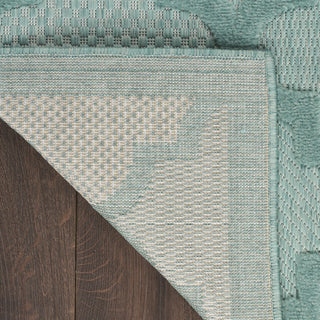 Nourison Easy Care NES01 Aqua Teal Area Rug Corner Image