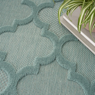 Nourison Easy Care NES01 Aqua Teal Area Rug Corner Image