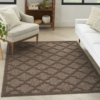 Nourison Easy Care NES01 Brown Area Rug Corner Image