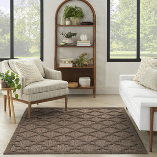 Nourison Easy Care NES01 Brown Area Rug Room Image Feature