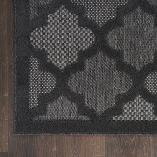Nourison Easy Care NES01 Charcoal Black Area Rug Detail Image