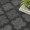 Nourison Easy Care NES01 Charcoal Black Area Rug Corner Image