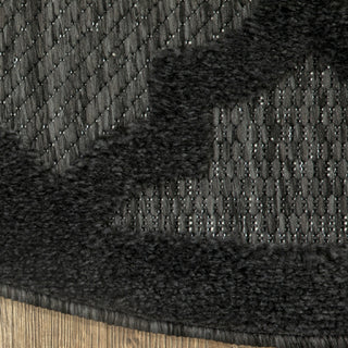 Nourison Easy Care NES01 Charcoal Black Area Rug Detail Image
