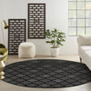 Nourison Easy Care NES01 Charcoal Black Area Rug Room Image Feature