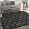 Nourison Easy Care NES01 Charcoal Black Area Rug Corner Image