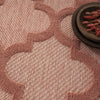 Nourison Easy Care NES01 Coral Orange Area Rug Corner Image