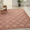 Nourison Easy Care NES01 Coral Orange Area Rug Corner Image