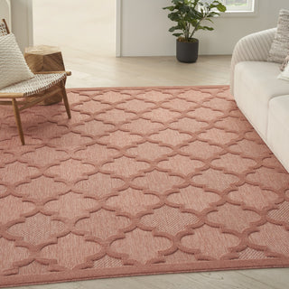 Nourison Easy Care NES01 Coral Orange Area Rug Corner Image