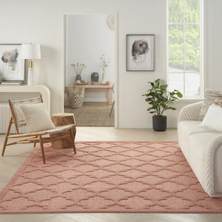Nourison Easy Care NES01 Coral Orange Area Rug Room Image Feature