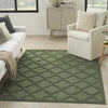 Nourison Easy Care NES01 Green Area Rug Corner Image