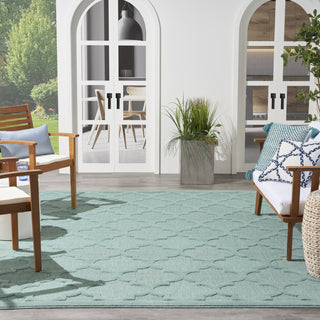 Nourison Easy Care NES01 Aqua Teal Area Rug 