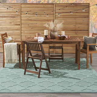 Nourison Easy Care NES01 Aqua Teal Area Rug 