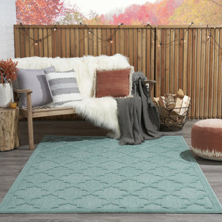 Nourison Easy Care NES01 Aqua Teal Area Rug 